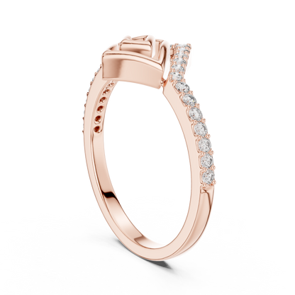 Greek Key Lab Grown Diamond Ring in 14K Yellow Gold