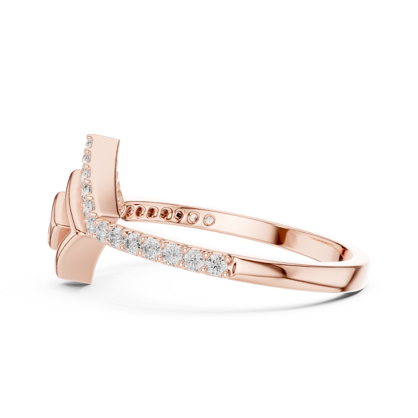 Greek Key Lab Grown Diamond Ring in 14K Yellow Gold