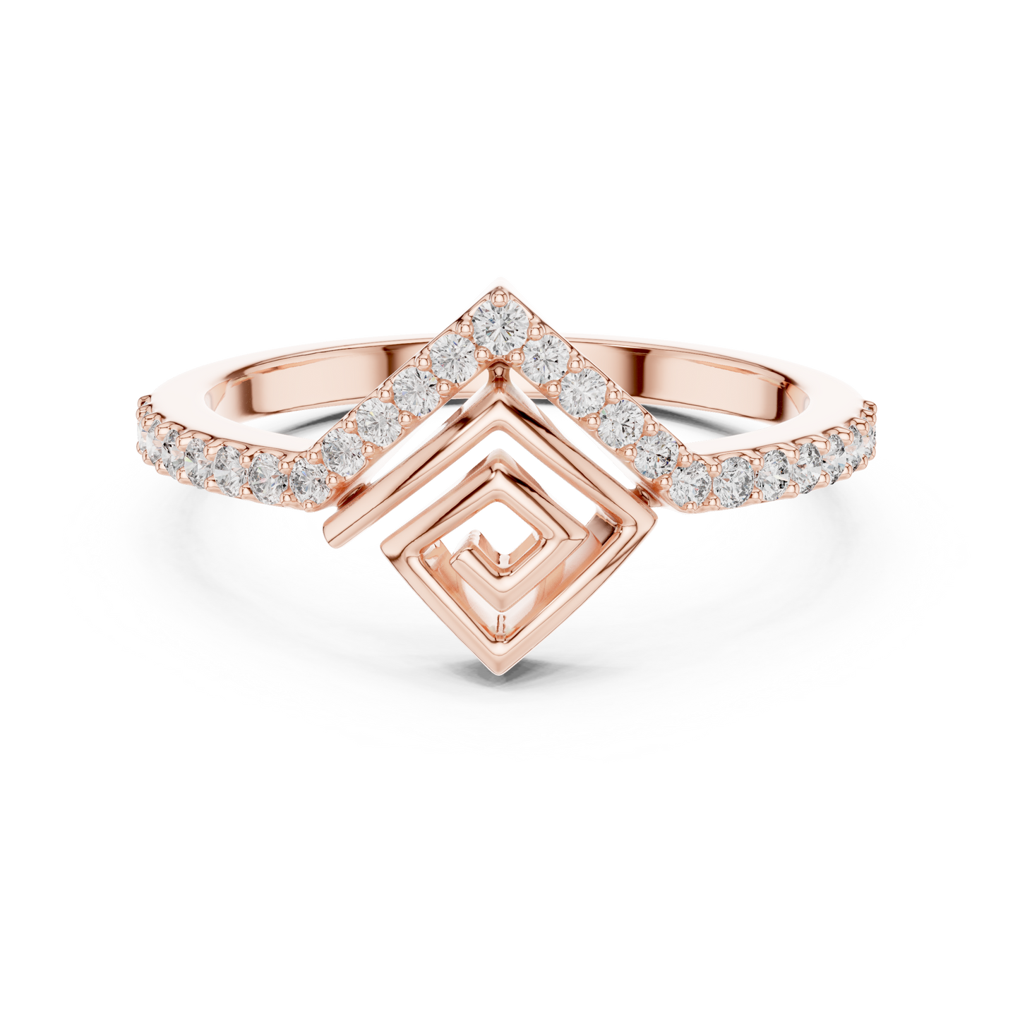 Greek Key Lab Grown Diamond Ring in 14K Yellow Gold