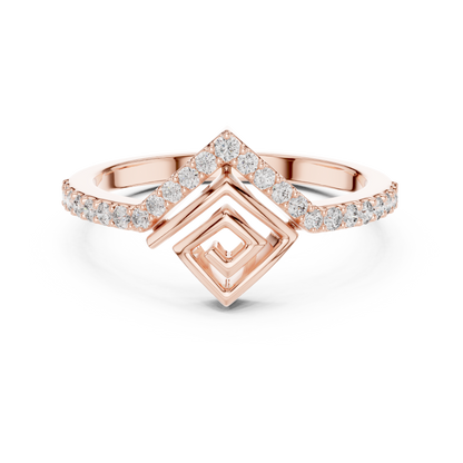 Greek Key Lab Grown Diamond Ring in 14K Yellow Gold