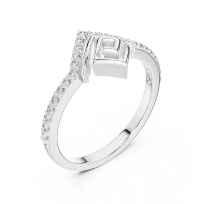 Greek Key Lab Grown Diamond Ring in 14K Yellow Gold