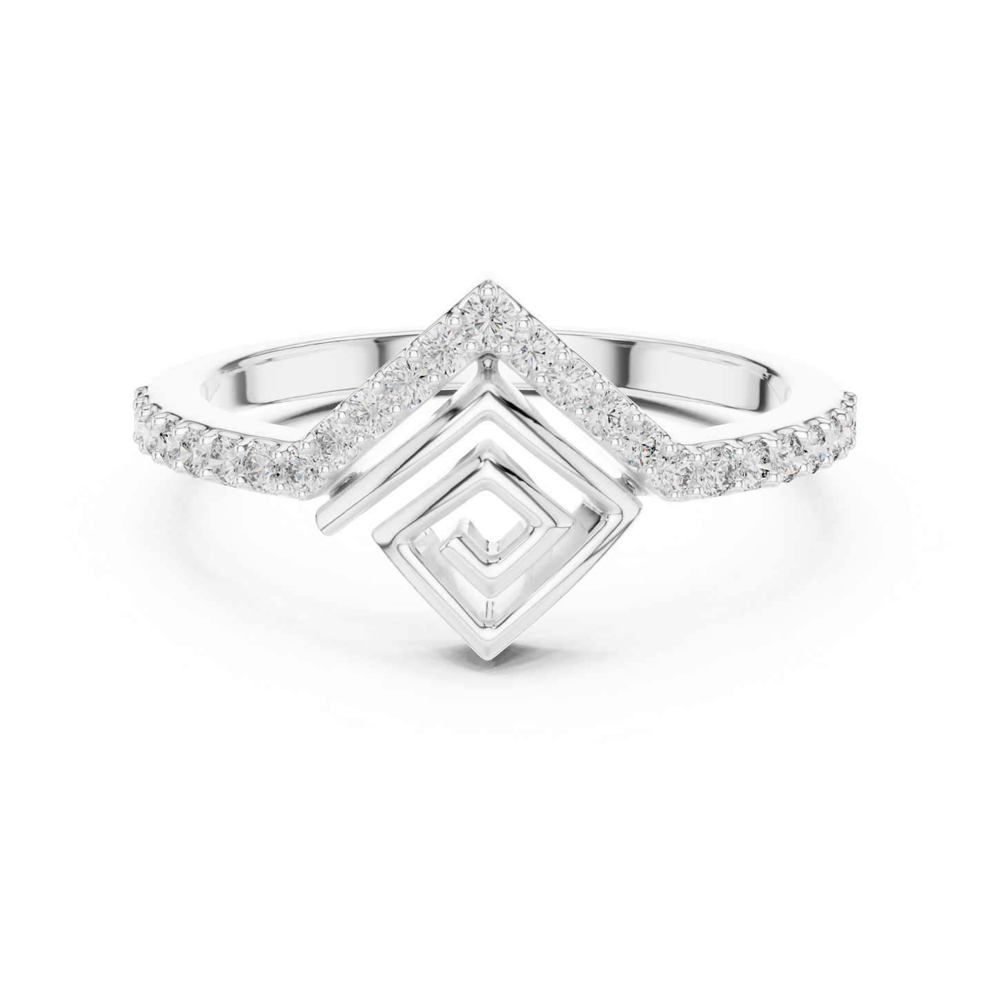 Greek Key Lab Grown Diamond Ring in 14K Yellow Gold