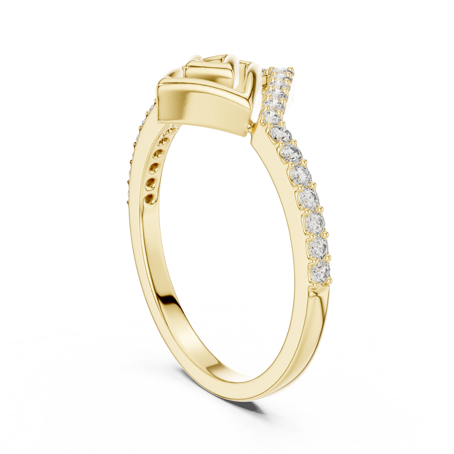 Greek Key Lab Grown Diamond Ring in 14K Yellow Gold