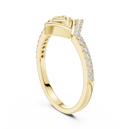 Greek Key Lab Grown Diamond Ring in 14K Yellow Gold