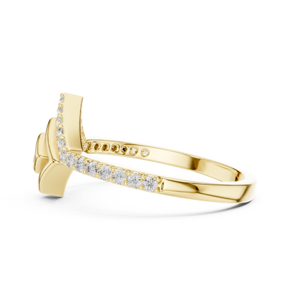 Greek Key Lab Grown Diamond Ring in 14K Yellow Gold