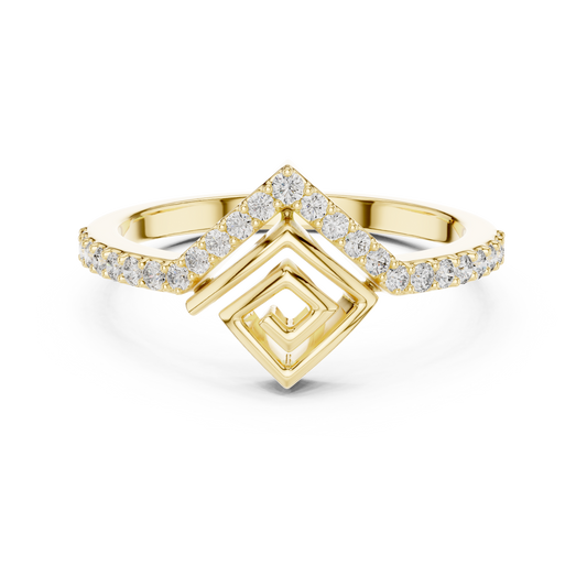 Greek Key Lab Grown Diamond Ring in 14K Yellow Gold