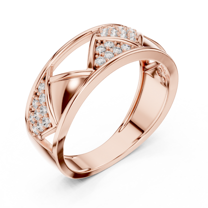 Round Cut Lab Grown Diamond Geometric Engagement Ring
