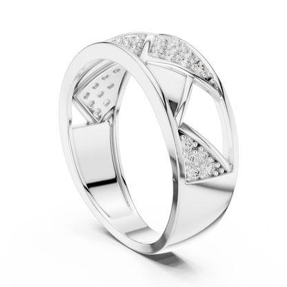 Round Cut Lab Grown Diamond Geometric Engagement Ring