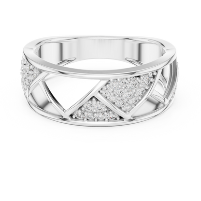 Round Cut Lab Grown Diamond Geometric Engagement Ring