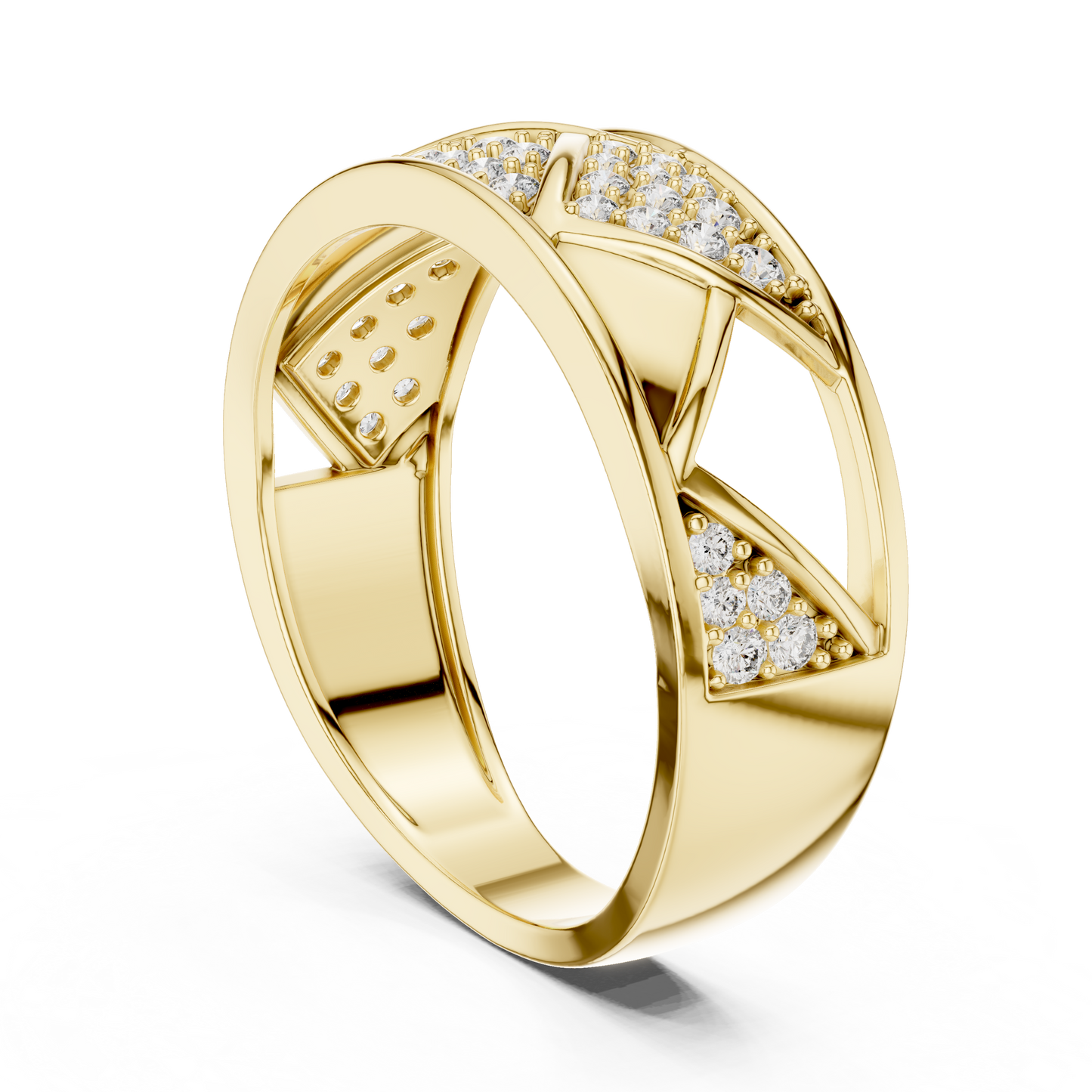 Round Cut Lab Grown Diamond Geometric Engagement Ring