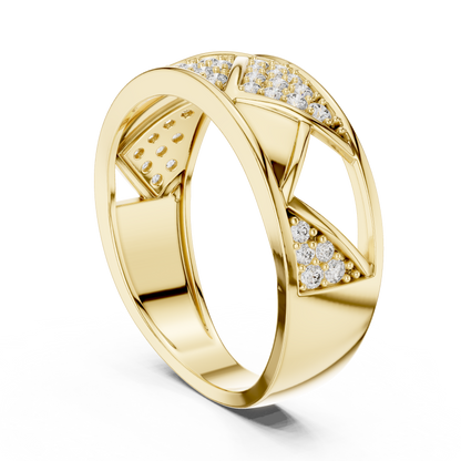 Round Cut Lab Grown Diamond Geometric Engagement Ring