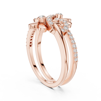 Lab Grown Diamond Infinity Flower Ring in 14K White Gold