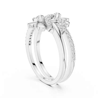 Lab Grown Diamond Infinity Flower Ring in 14K White Gold