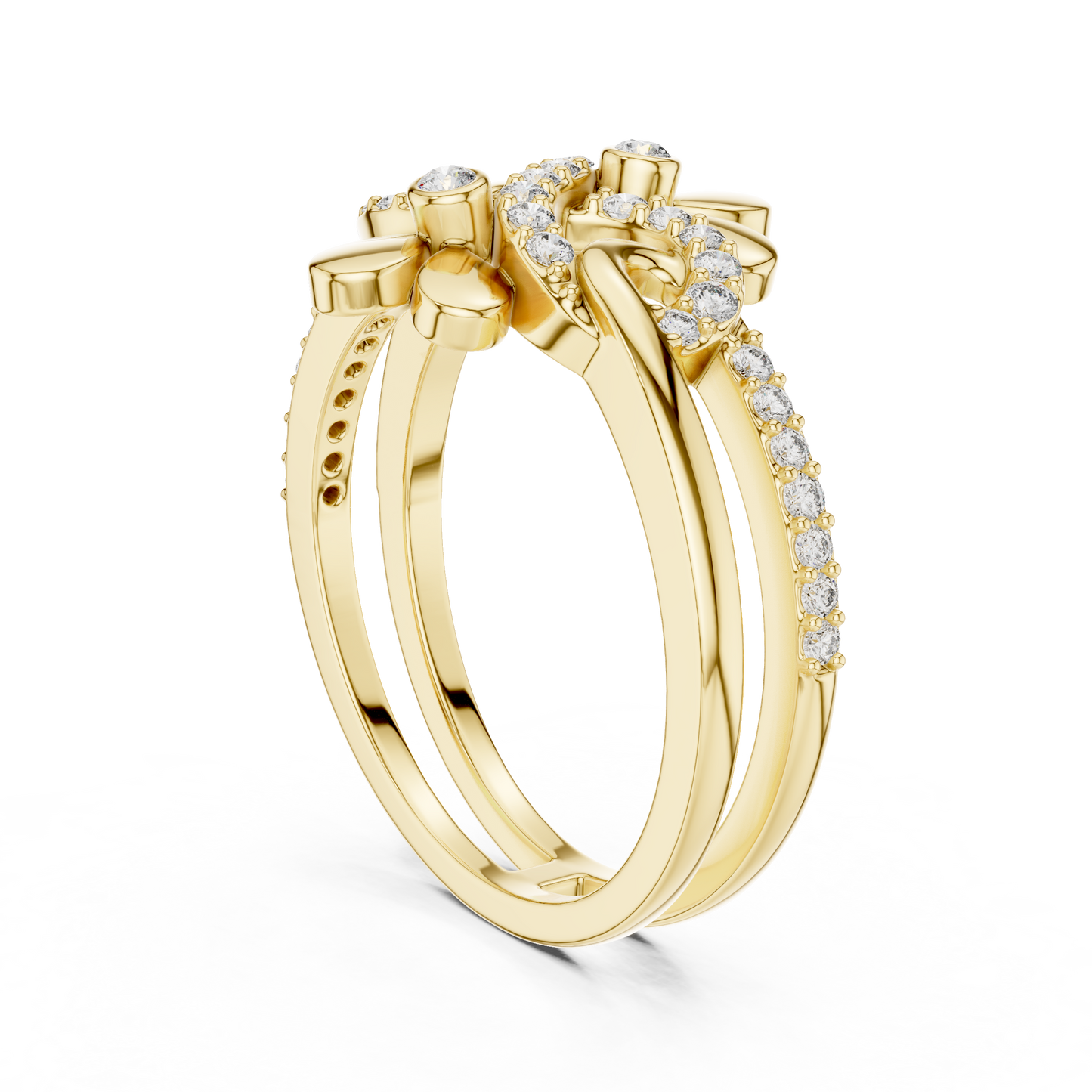 Lab Grown Diamond Infinity Flower Ring in 14K White Gold
