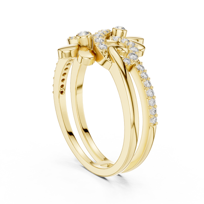 Lab Grown Diamond Infinity Flower Ring in 14K White Gold