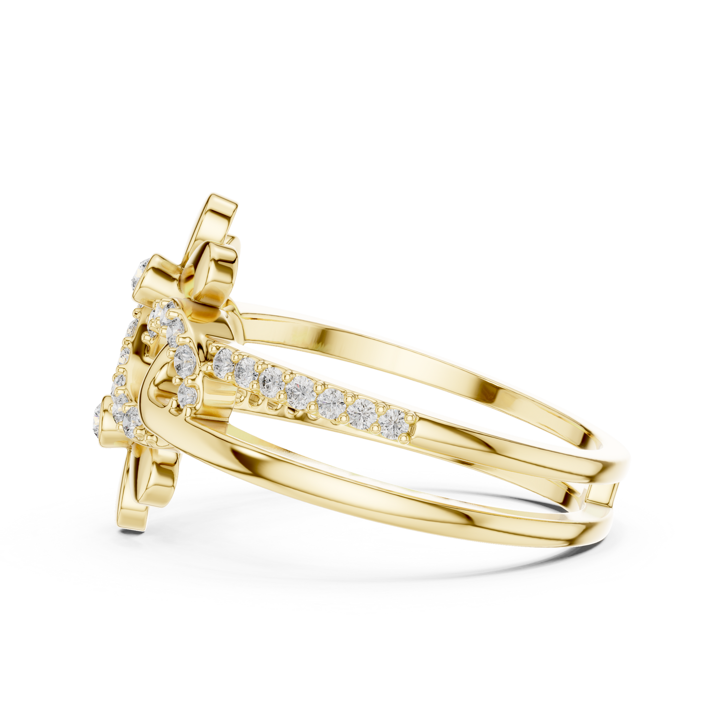 Lab Grown Diamond Infinity Flower Ring in 14K White Gold