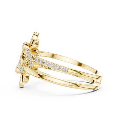 Lab Grown Diamond Infinity Flower Ring in 14K White Gold