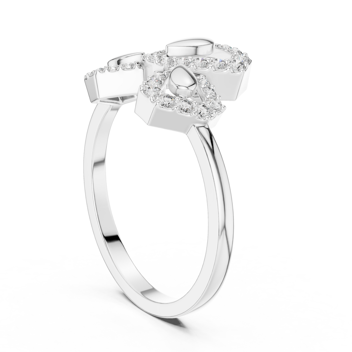Lab Grown Diamond Geometric Bow Ring in 14K Rose Gold