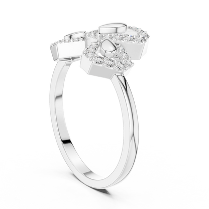 Lab Grown Diamond Geometric Bow Ring in 14K Rose Gold