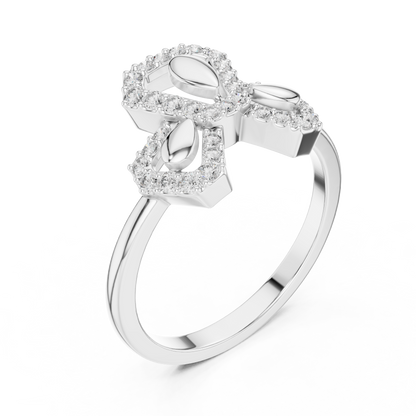 Lab Grown Diamond Geometric Bow Ring in 14K Rose Gold
