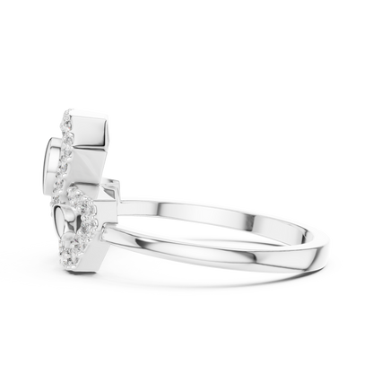 Lab Grown Diamond Geometric Bow Ring in 14K Rose Gold