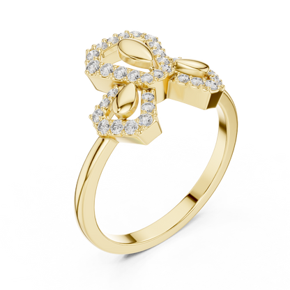 Lab Grown Diamond Geometric Bow Ring in 14K Rose Gold