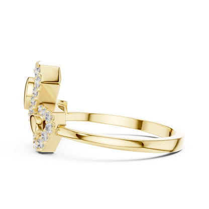 Lab Grown Diamond Geometric Bow Ring in 14K Rose Gold