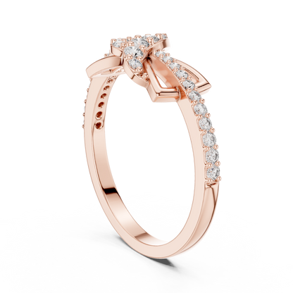 Lab Grown Diamond Butterfly Infinity Ring in 14K Yellow Gold
