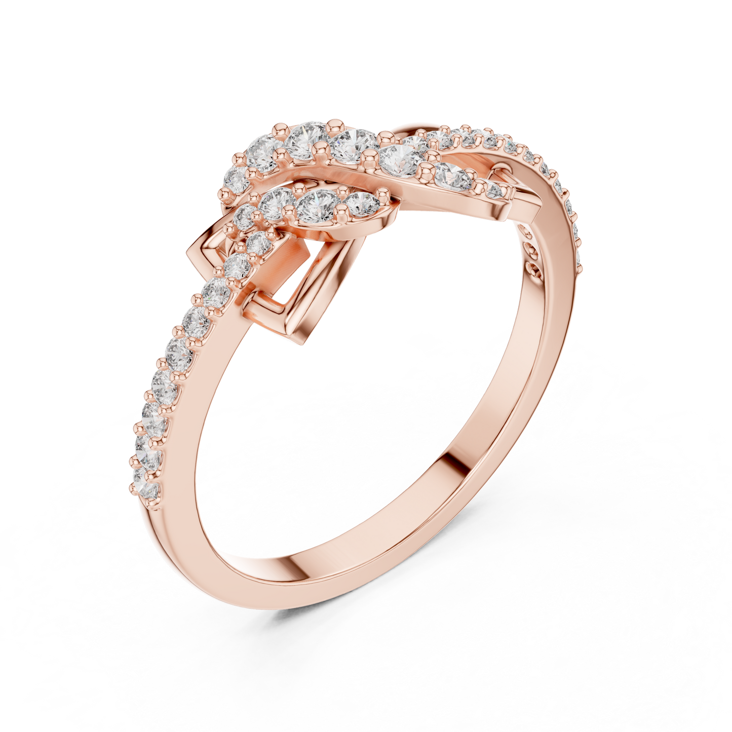 Lab Grown Diamond Butterfly Infinity Ring in 14K Yellow Gold