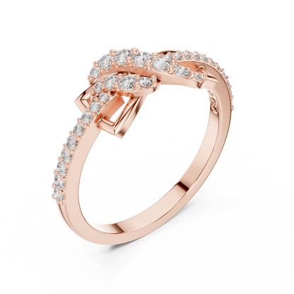 Lab Grown Diamond Butterfly Infinity Ring in 14K Yellow Gold