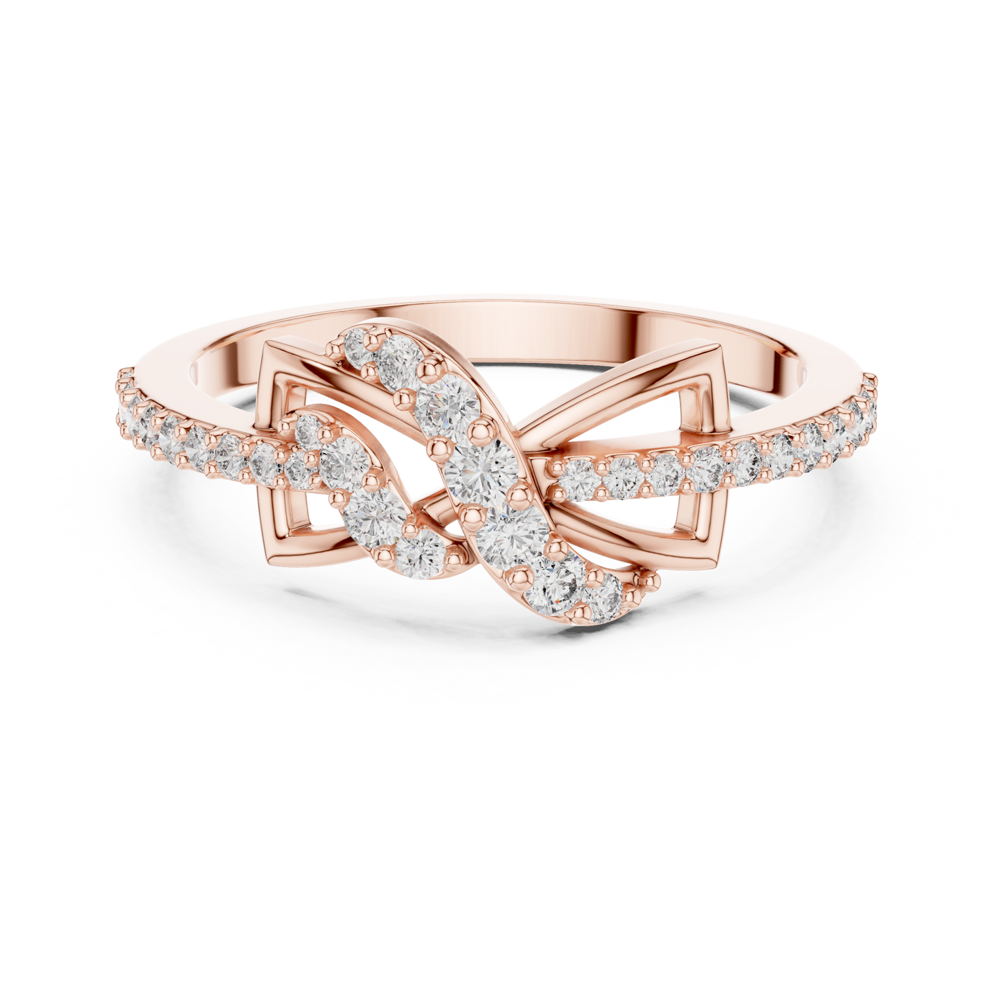 Lab Grown Diamond Butterfly Infinity Ring in 14K Yellow Gold