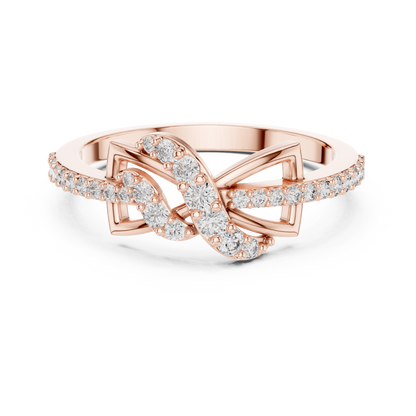 Lab Grown Diamond Butterfly Infinity Ring in 14K Yellow Gold