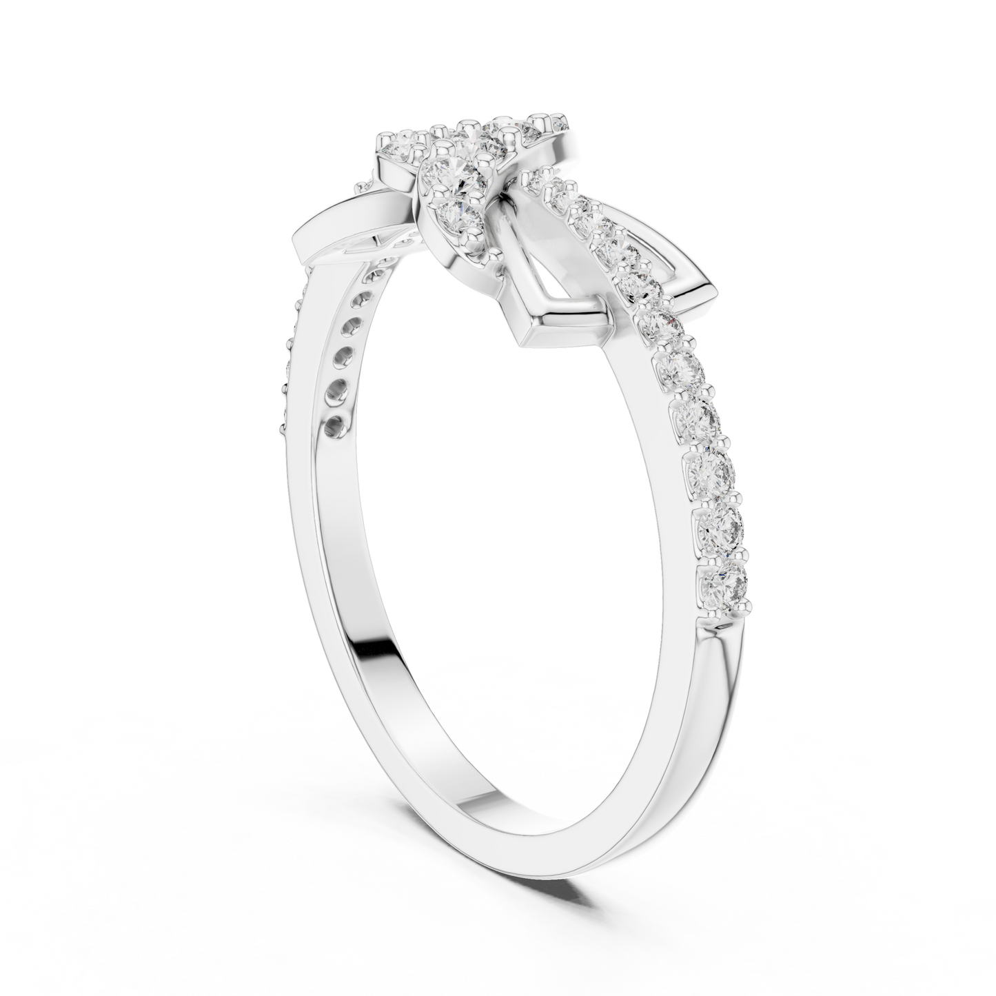 Lab Grown Diamond Butterfly Infinity Ring in 14K Yellow Gold