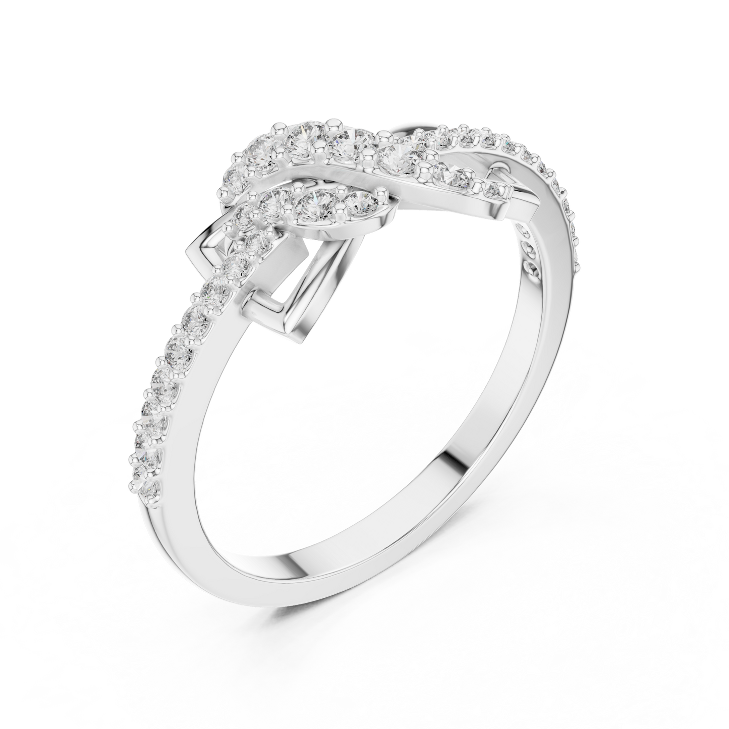 Lab Grown Diamond Butterfly Infinity Ring in 14K Yellow Gold