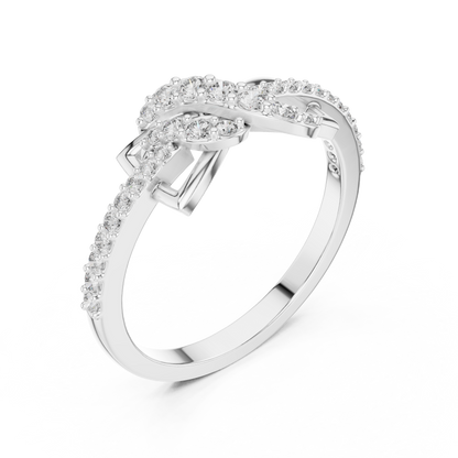 Lab Grown Diamond Butterfly Infinity Ring in 14K Yellow Gold