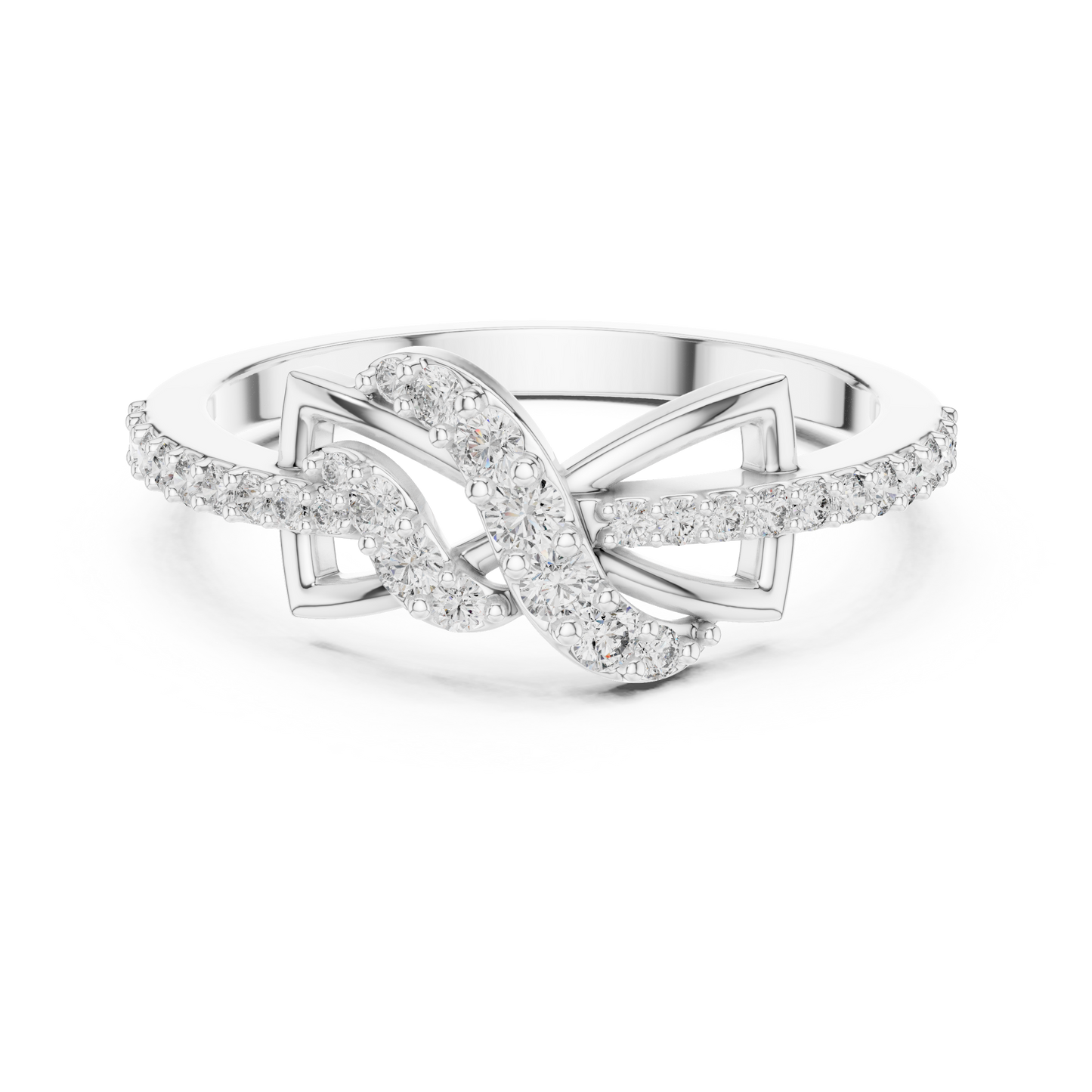 Lab Grown Diamond Butterfly Infinity Ring in 14K Yellow Gold