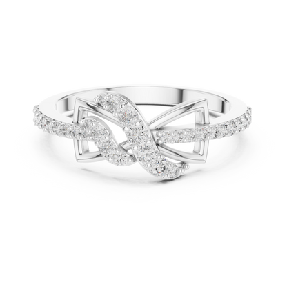 Lab Grown Diamond Butterfly Infinity Ring in 14K Yellow Gold