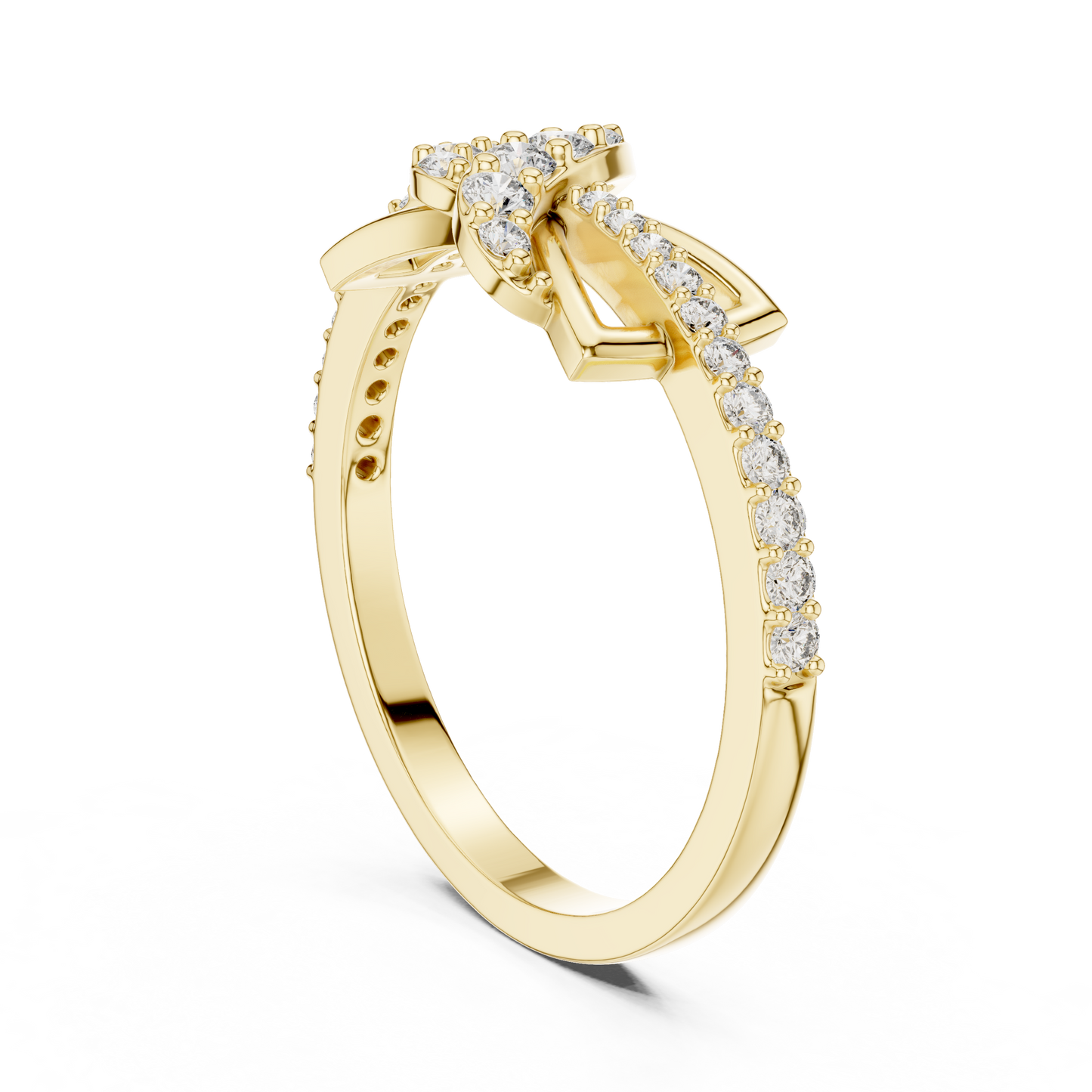 Lab Grown Diamond Butterfly Infinity Ring in 14K Yellow Gold