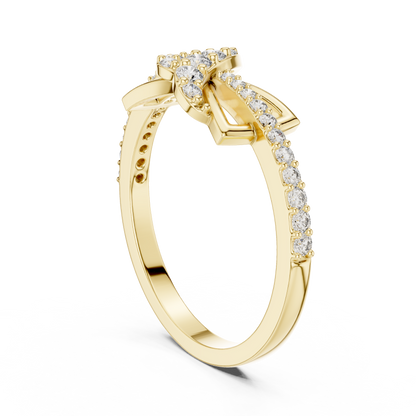 Lab Grown Diamond Butterfly Infinity Ring in 14K Yellow Gold
