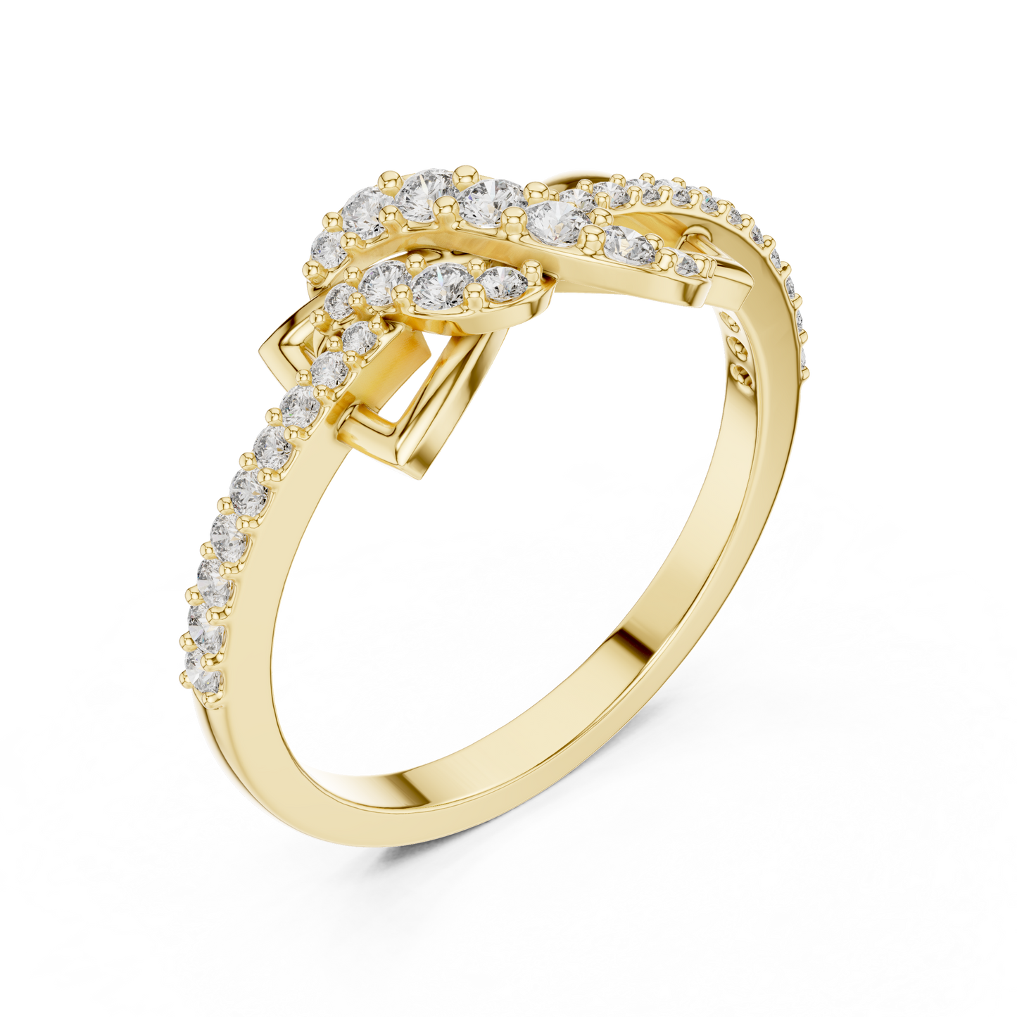 Lab Grown Diamond Butterfly Infinity Ring in 14K Yellow Gold