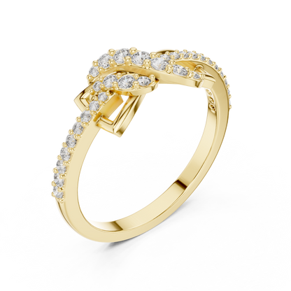 Lab Grown Diamond Butterfly Infinity Ring in 14K Yellow Gold