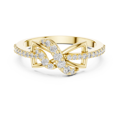 Lab Grown Diamond Butterfly Infinity Ring in 14K Yellow Gold