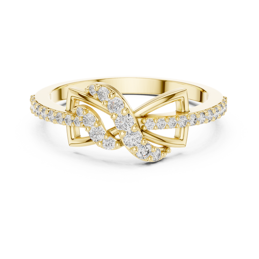 Lab Grown Diamond Butterfly Infinity Ring in 14K Yellow Gold