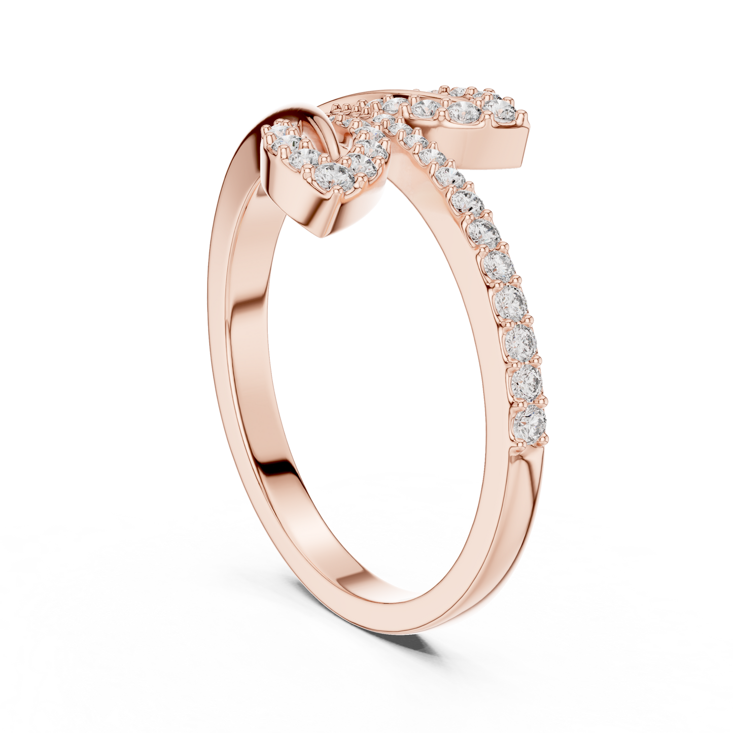 Unique Bypass Floral Lab Grown Diamond Ring