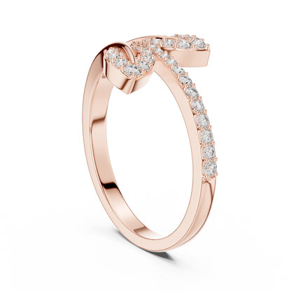 Unique Bypass Floral Lab Grown Diamond Ring