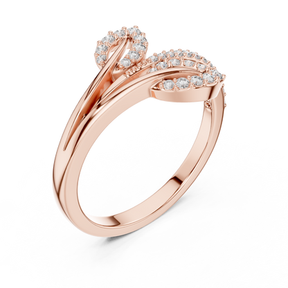 Unique Bypass Floral Lab Grown Diamond Ring