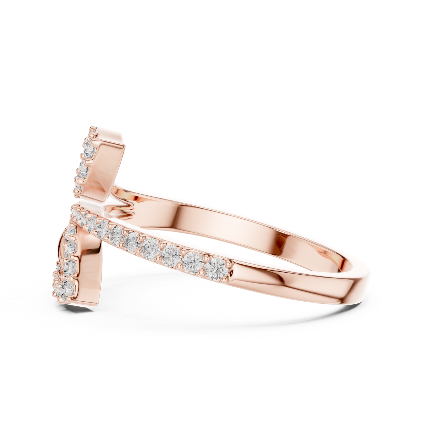 Unique Bypass Floral Lab Grown Diamond Ring