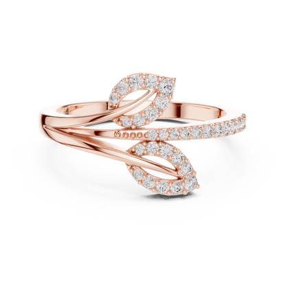 Unique Bypass Floral Lab Grown Diamond Ring