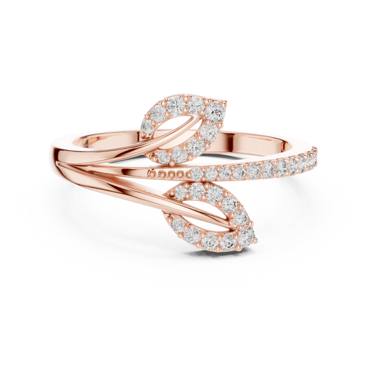 Unique Bypass Floral Lab Grown Diamond Ring