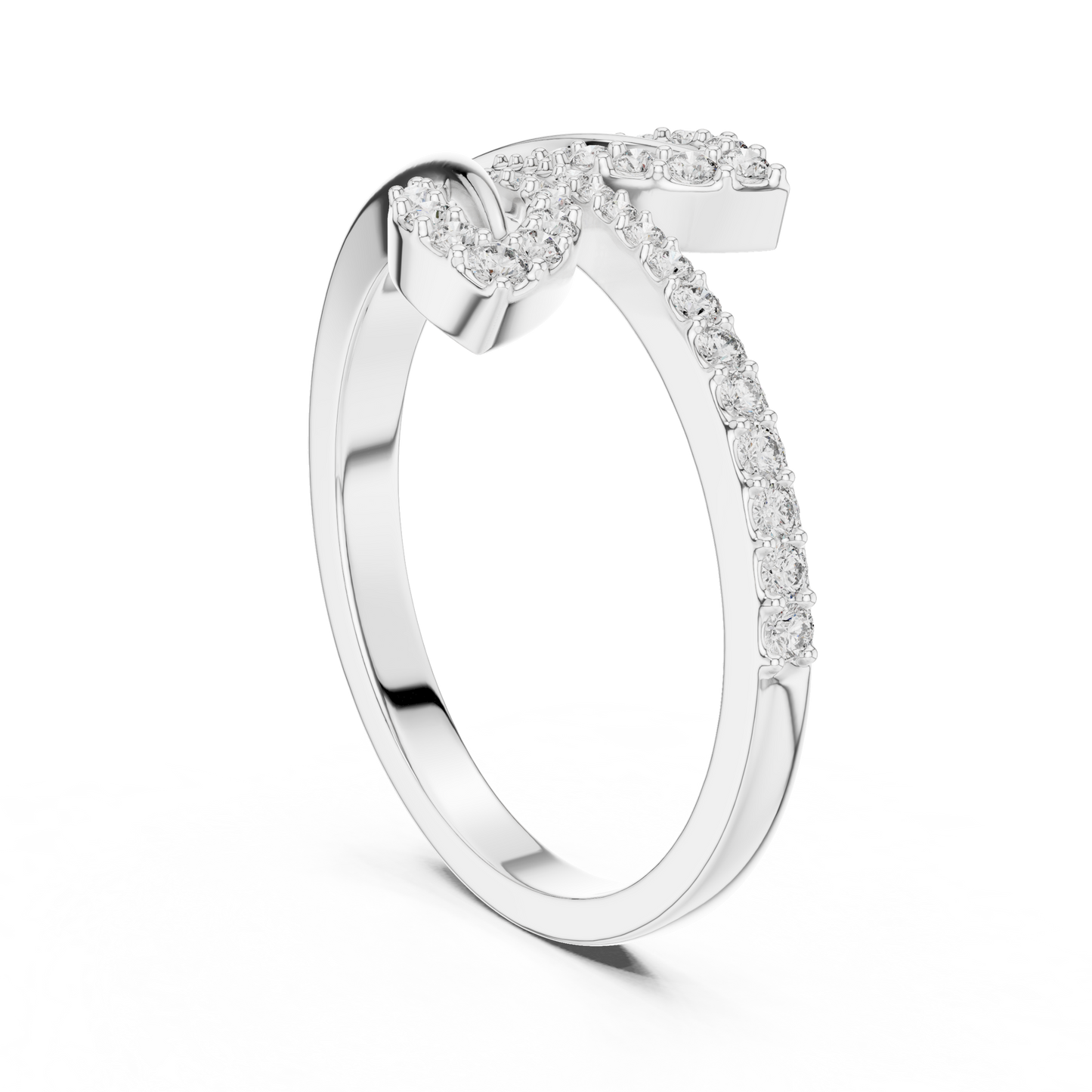 Unique Bypass Floral Lab Grown Diamond Ring